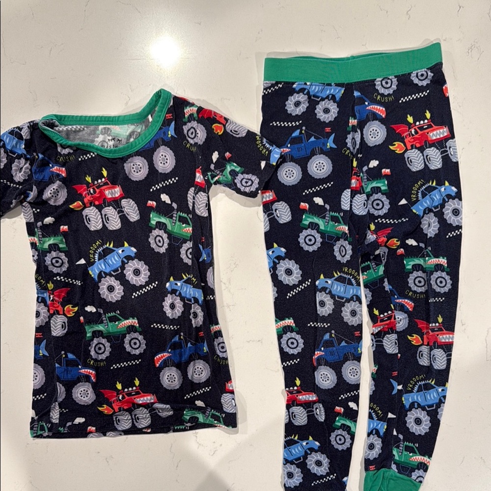 Little Sleepies Monster Truck Madness Two-Piece Pajama Set (3T)